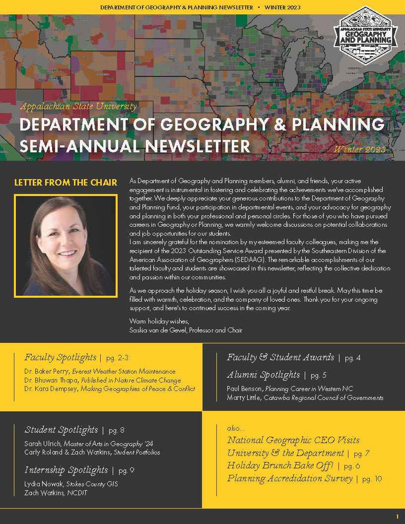 Geography and Planning Newsletter Page 1