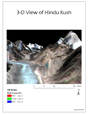 3-D view of Hindu Kush